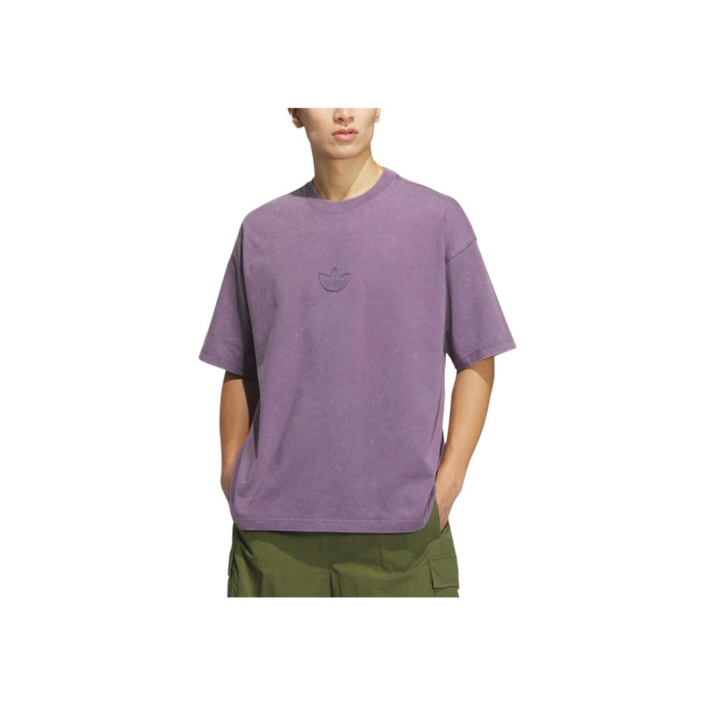 Adidas Originals Washed Short Sleeve T-Shirt Men Tops Purple JV6940