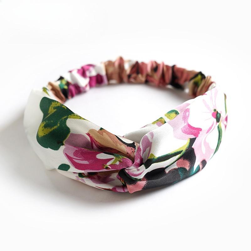 Summer Fashion Women Girls Bohemian Hair Bands Print Headbands Vintage Cross Turban Bandage Bandanas Hair Bands Hair Accessories