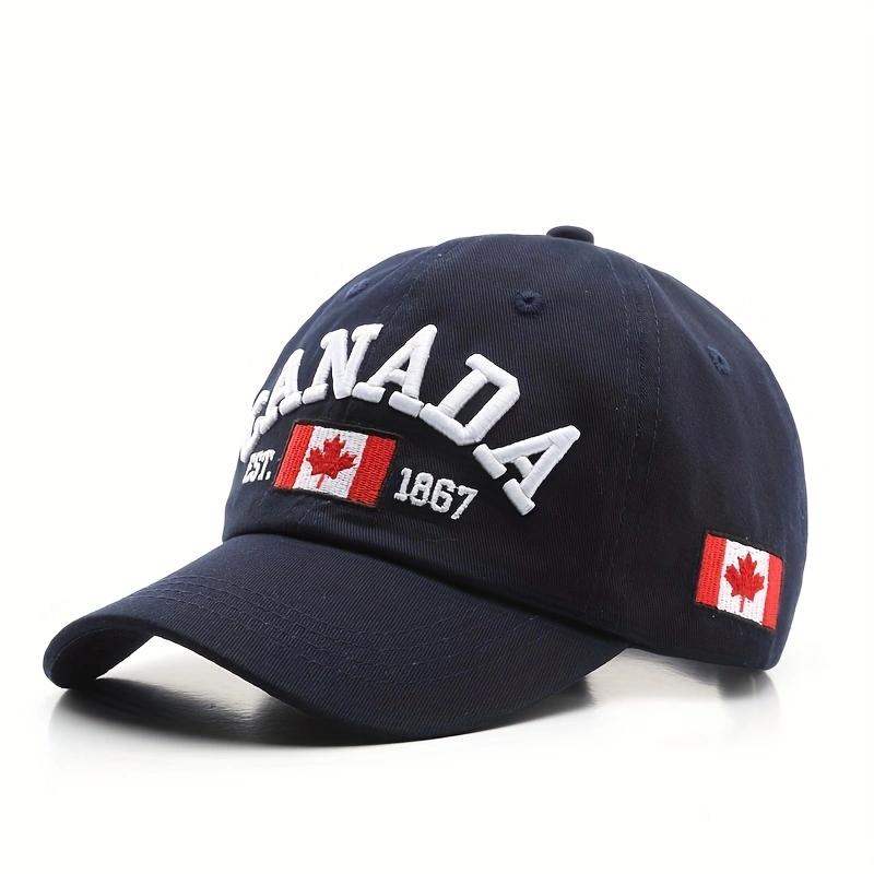 Cross-border vintage washed embroidered letter maple leaf baseball cap, soft-top sunshade adjustable baseball cap