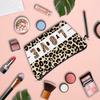 1 Stück Leoparden-Liebes-Print Kosmetiktasche Beutel, Damen Handtasche Reise Tragbare Kosmetik-Aufbewahrungstasche für Valentinstagsgeschenk