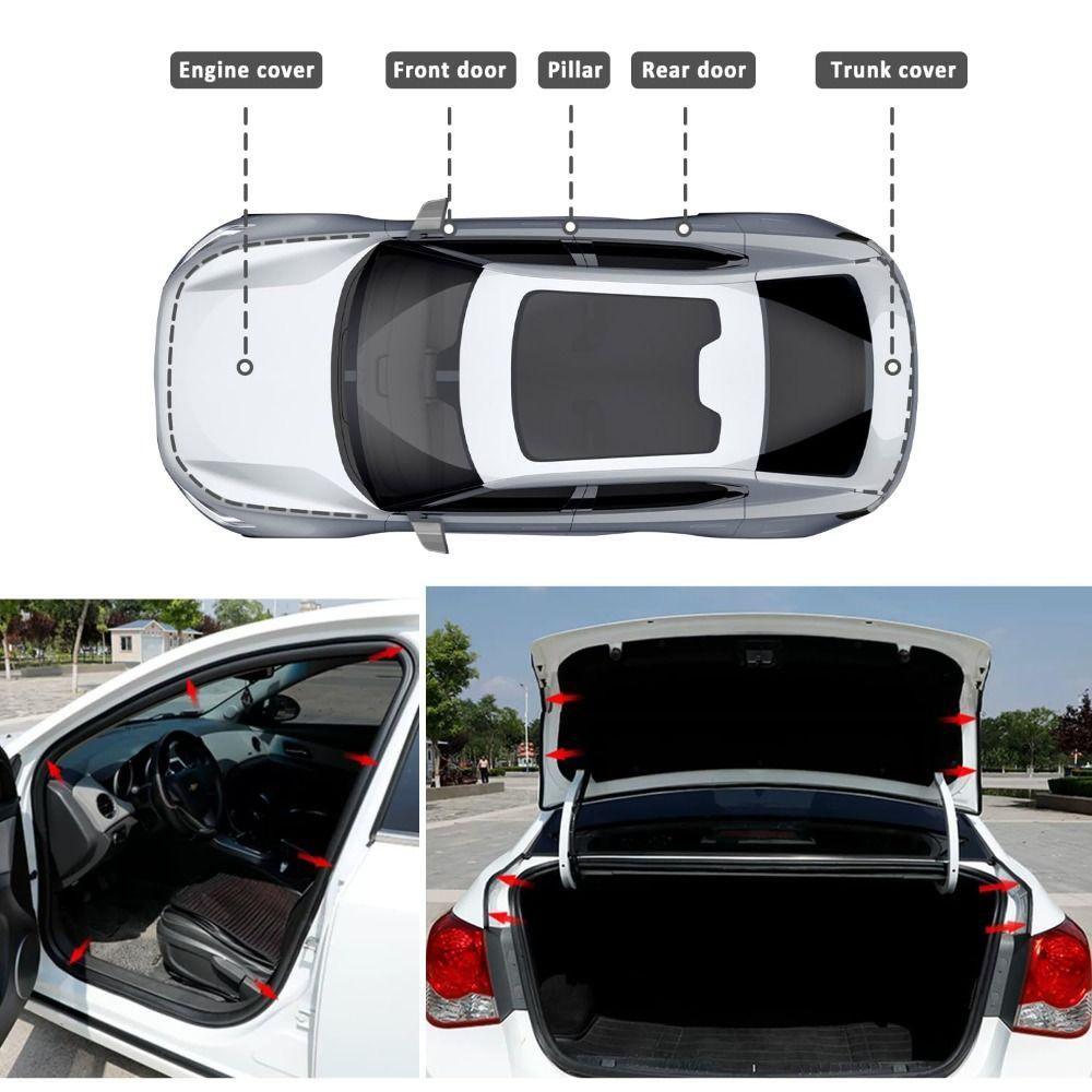 16M Car Door Seal 2-layer Hood Sealing Strip Durable Car Weather Stripping  Automobiles