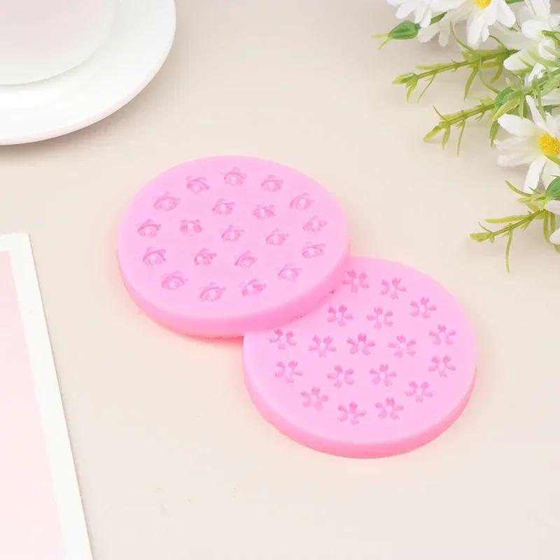 Mini 20 Holes Cherry Blossom Rose Silicone Mold DIY Flower Shaped Chocolate Fondant Dessert Flower Cake Decorative Baking Tool