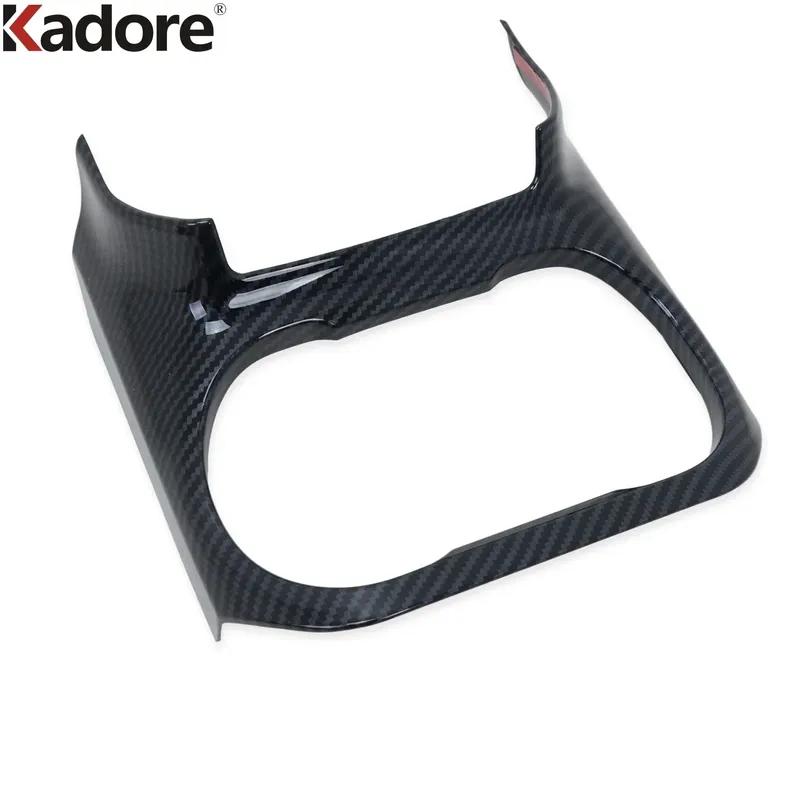 For Subaru Outback Carbon Fiber Car Front Console Water Cup Holder Frame Cover Trim Interior Accessories