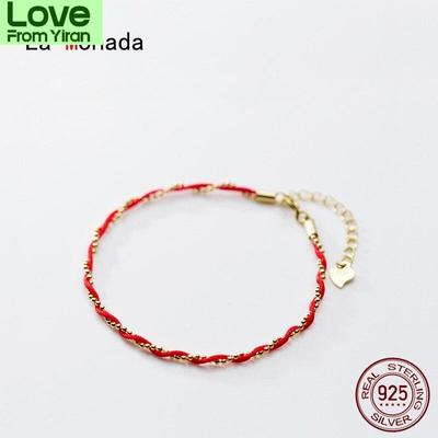 La Monada Red Thread For Hand 925 Sterling Silver Jewelry Bracelets For Women Red Rope Thread Silver Bracelet 925 Women Gold