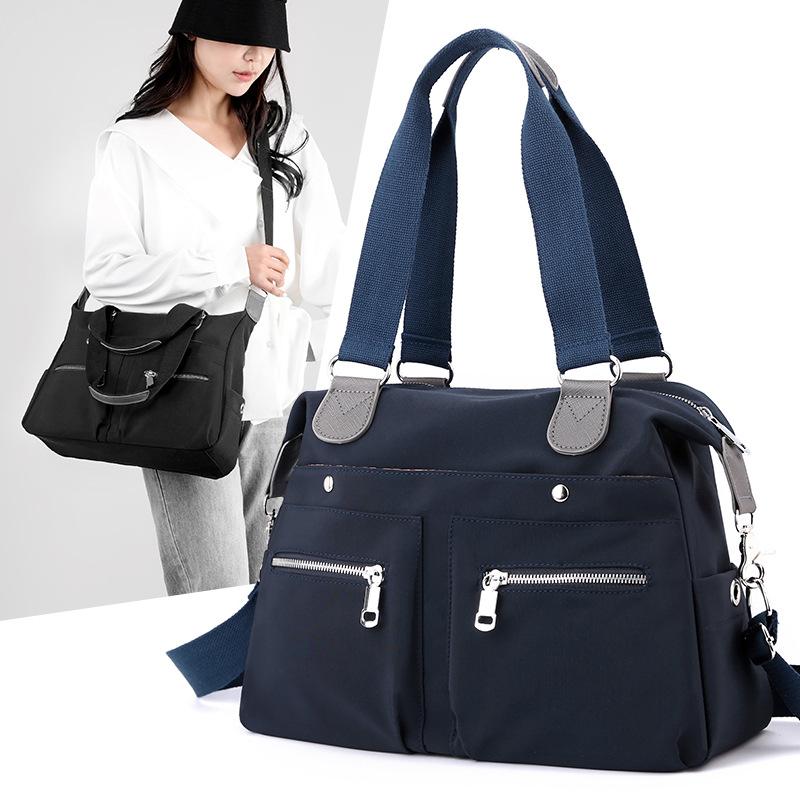 Trendy Women's Shoulder Bag Nylon Butot Portable Large Capacity Oblique Span Bag He Tote Ag