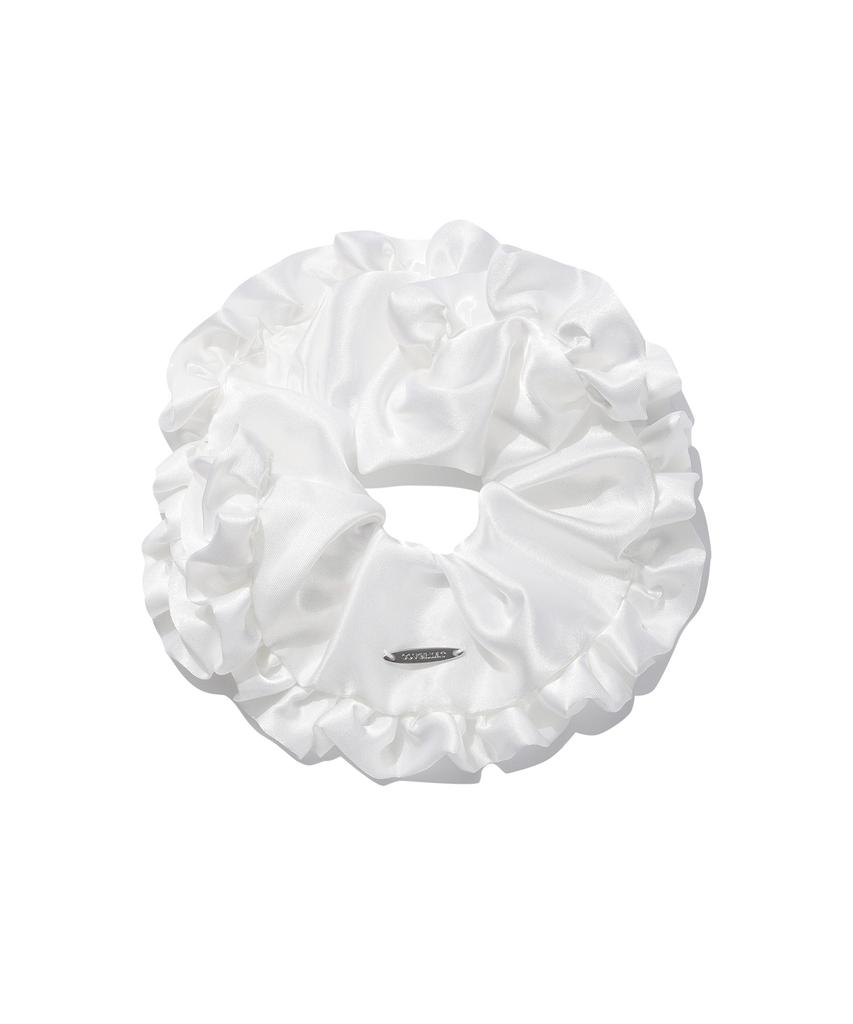 Covernat Woman Clover Heart Frill Scrunchie White