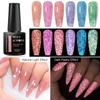 MEET ACROSS 7ml Colorful Reflective Glitter Gel Nail Polish Sparkly Glitter Shimmery Gel Soak Off Gel Polish Manicure Nail Salon Varnish