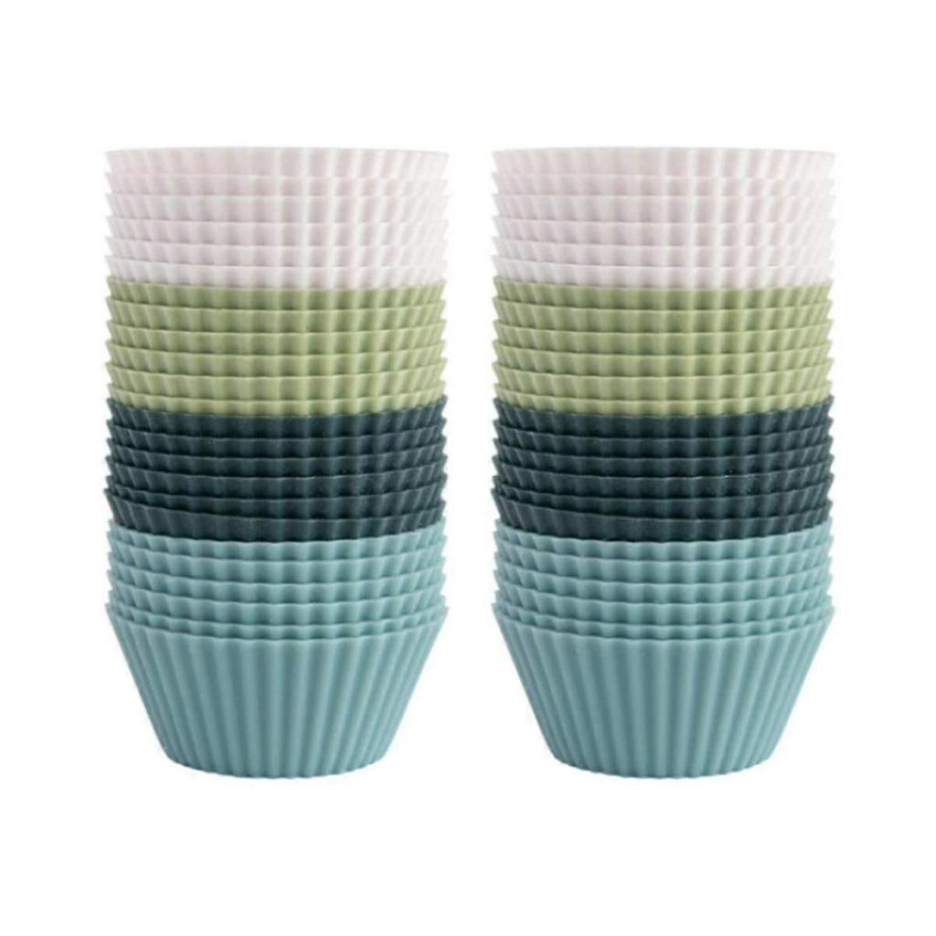 Silicone Baking Cups, Reusable Cupcake Liners,48 Pack Cake Molds, Standard Size Muffin Liners, Dish