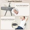 Set of Four Folding Corduroy Seat Chairs - Grey