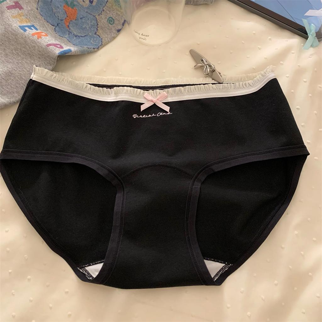 Ladies Spring and Autumn Soft Cotton 7A Cotton Antibacterial Crotch Extended and Wide Middle Waist Triangle Briefs