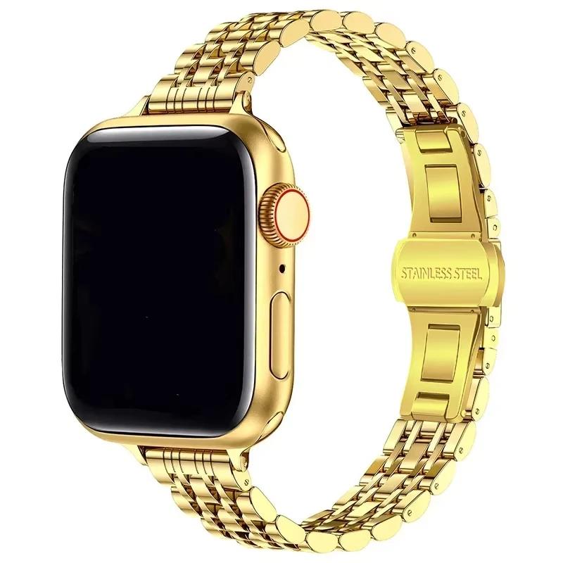 Stainless Steel Strap For Apple Watch Ultra 2 Band 49mm 42mm 46mm Metal Bracelet iWatch Series 10 9 8 7 6 5 4 3 Women 45mm 41mm