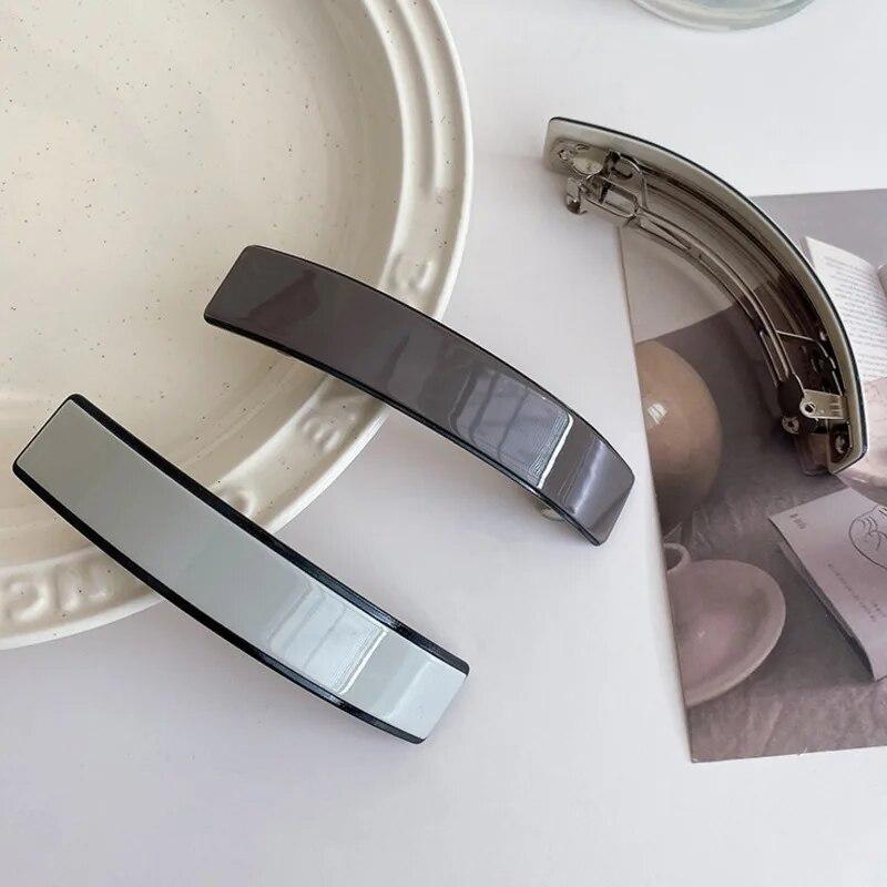 Elegantní acetátová jednobarevná pružinová spona Vintage Jednoduchá spona do vlasů na culík Vlasová spona Sponky do vlasů Ženy Vlasové doplňky Dárek