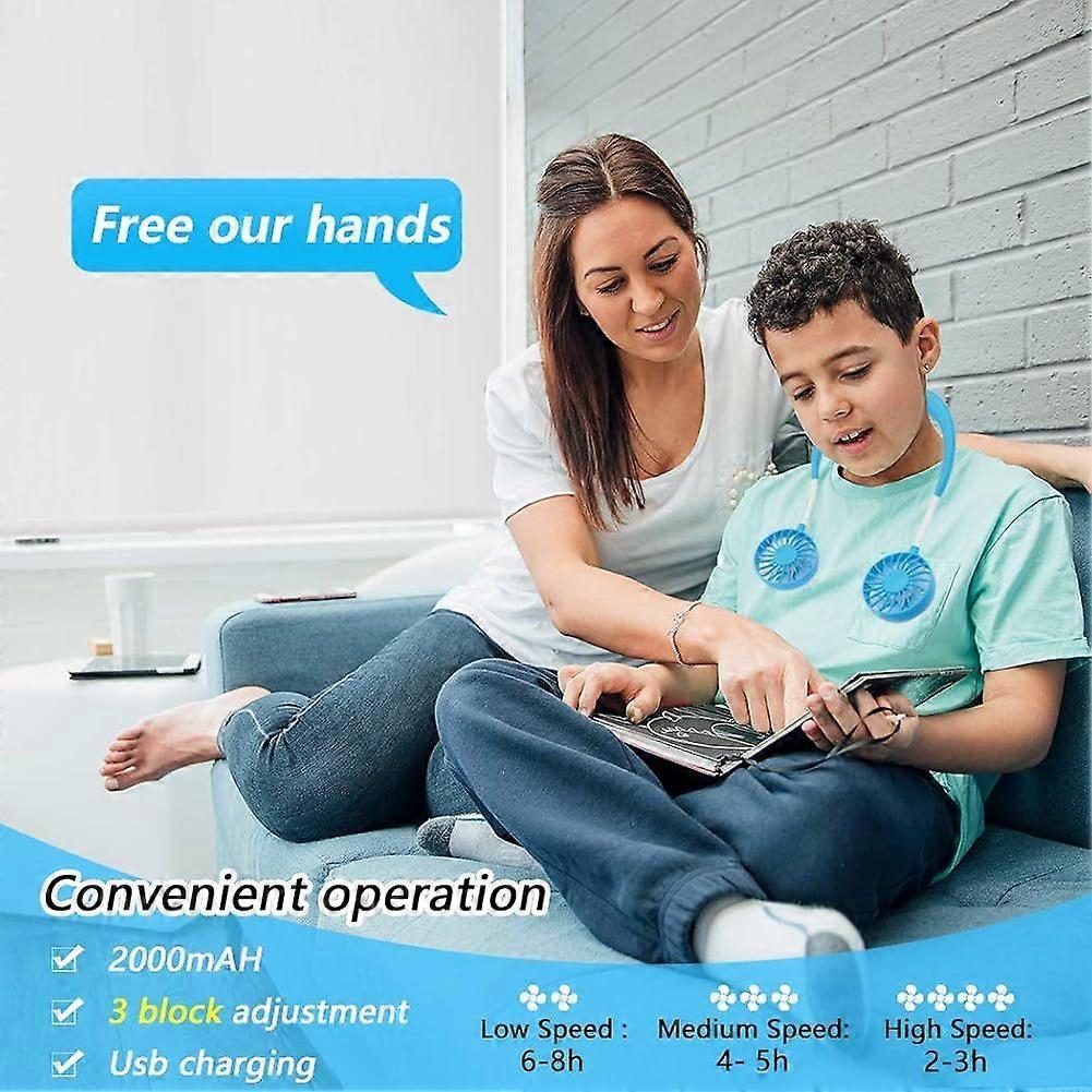 Neck Fan Personal Small Fan Portable Fan USB Fan Mini Neckband Sport Fan Wearable Hands