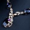 Chain European and American Crystal Gemstone Collarbone Chain Personalized Earrings Bracelet Ring Four-piece Set Sweater Chain