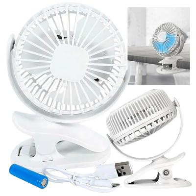LED Fan Clip Standing Desk White Illuminated Usb Fan