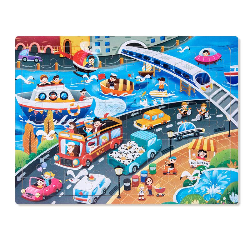 Wooden puzzle children animal cartoon fairy tale plane puzzle baby early education puzzle building block toy