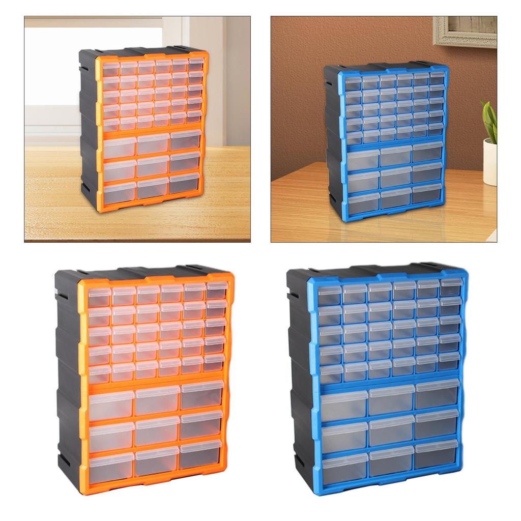 39 Drawers Parts Organizer Bin Container Multipurpose Grids Tools Storage Orange