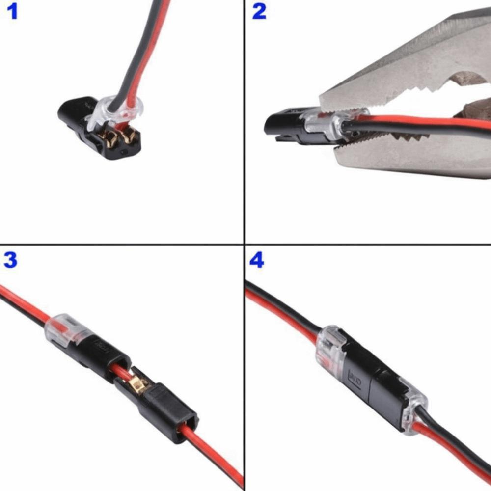 2pin Spring Scotch Lock 18-24AWG Crimp Terminal Block Pluggable Wire Connector Electrical Projects