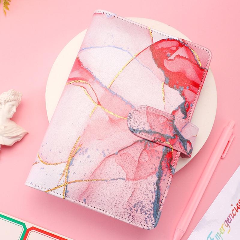 Marble A6 Budget Binder for w/ Budget Sheets Cash Envelopes Bag Colored Label Stickers for Budgeting Cash Budget Organiz