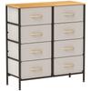 Fabric Chest of Drawers, Industrial Bedroom Dresser with 8 Fabric Drawers, Steel Frame and Wooden Top for Nursery, Living Room, Hallway, Cream White