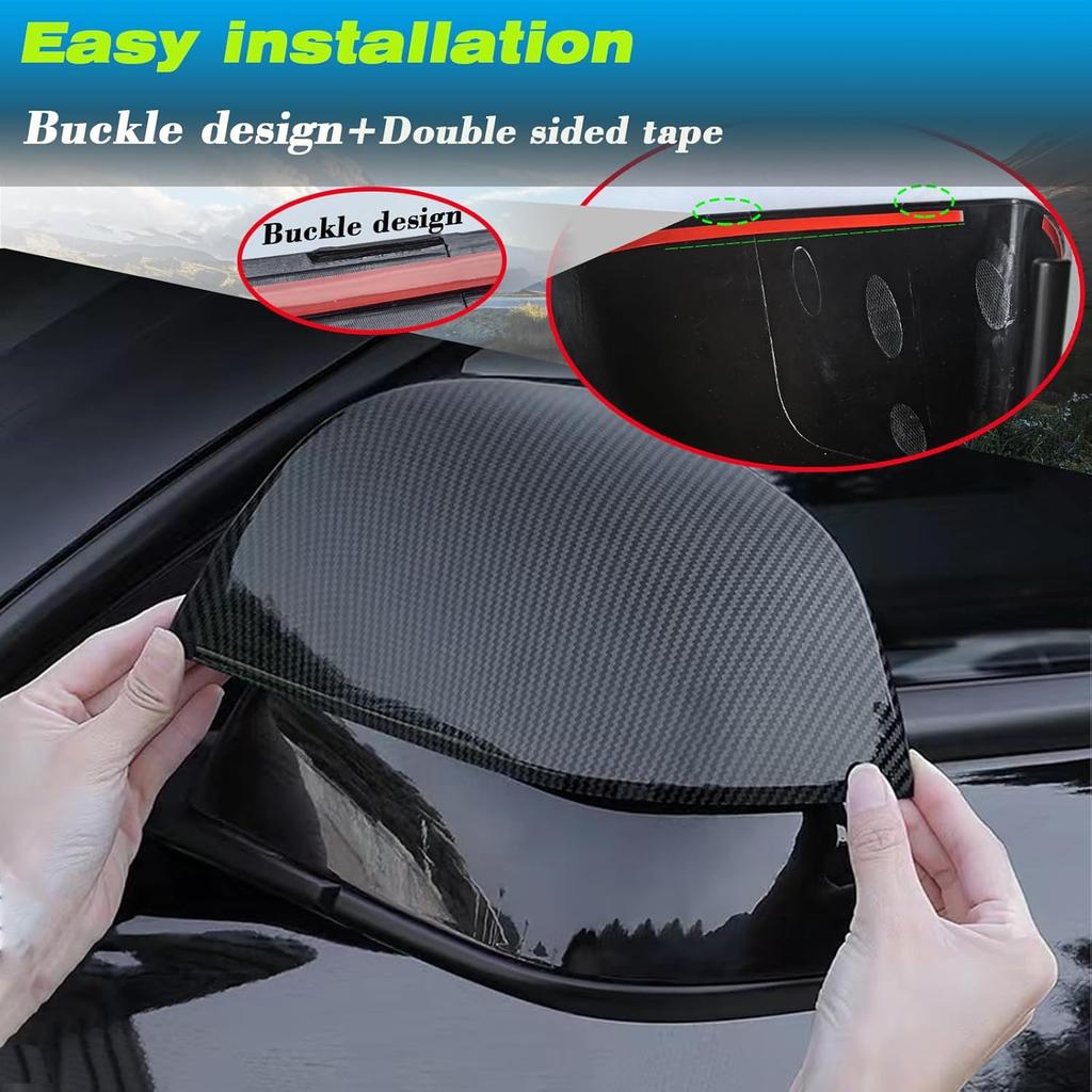 For Tesla Model Y Rearview Mirror Guard Cover, Side Mirror Cover Exterior Accessories Fit For Model Y -2024 (Model Y-Gloss Carbon Fiber Pattern)