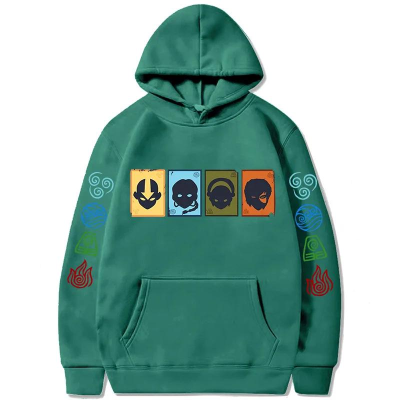 90s Casual Sweatshirts Avatar The Last Airbender Y2k Mens Hoodies Streetwear Hip Hop Harajuku Pullovers Fashion Mange Clothes