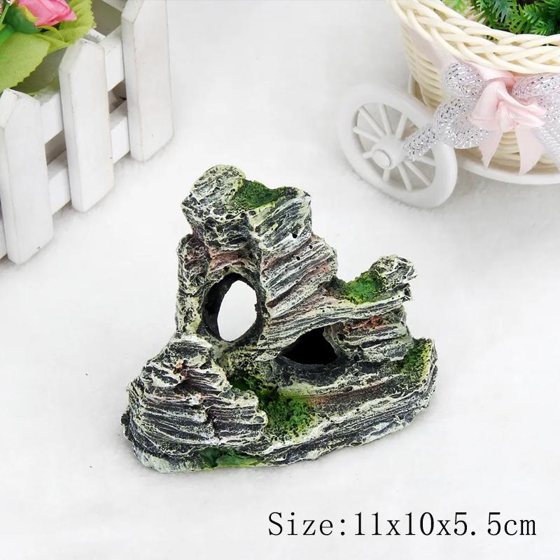 Aquarium Ornament Künstliche Pflanzen Gras Algen Piratenwrack Schiff Felslandschaft Leuchtstein Aquarium Landschaft Dekor Zubehör