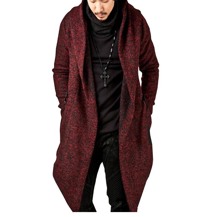 

Мужское длинное пальто с капюшоном, зимняя теплая ветрозащитная куртка, верхняя одежда бордового и черного цвета XXXL бордовый