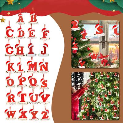 DIY Christmas Tree Decoration Letter Pendant 26 Letters Home Decorations Holiday Xmas Ornament New Year Nativity Decoration 2025