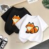 Cartoon Fox Print Tshirts For Boys Girls Summer Children Casual Cute Colorful Tops Kids Comfortable Oneck Short Sleeve Tees