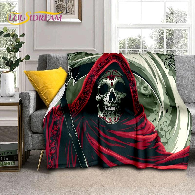 2025 New Gothic Horror Character Skull Ghost Spirit Soft Blanket,Soft Throw Blanket for Home Bedroom Bed Sofa Picnic Travel Gift
