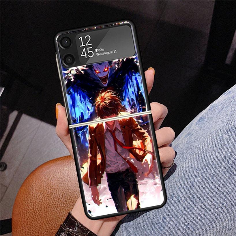 N-Note D-Death Anime Ryuk Phone Case For Samsung Z Flip 7 6 5 4 3 Galaxy ZFlip7 ZFlip6 ZFlip5 ZFlip4 ZFlip3 5G Print Cover