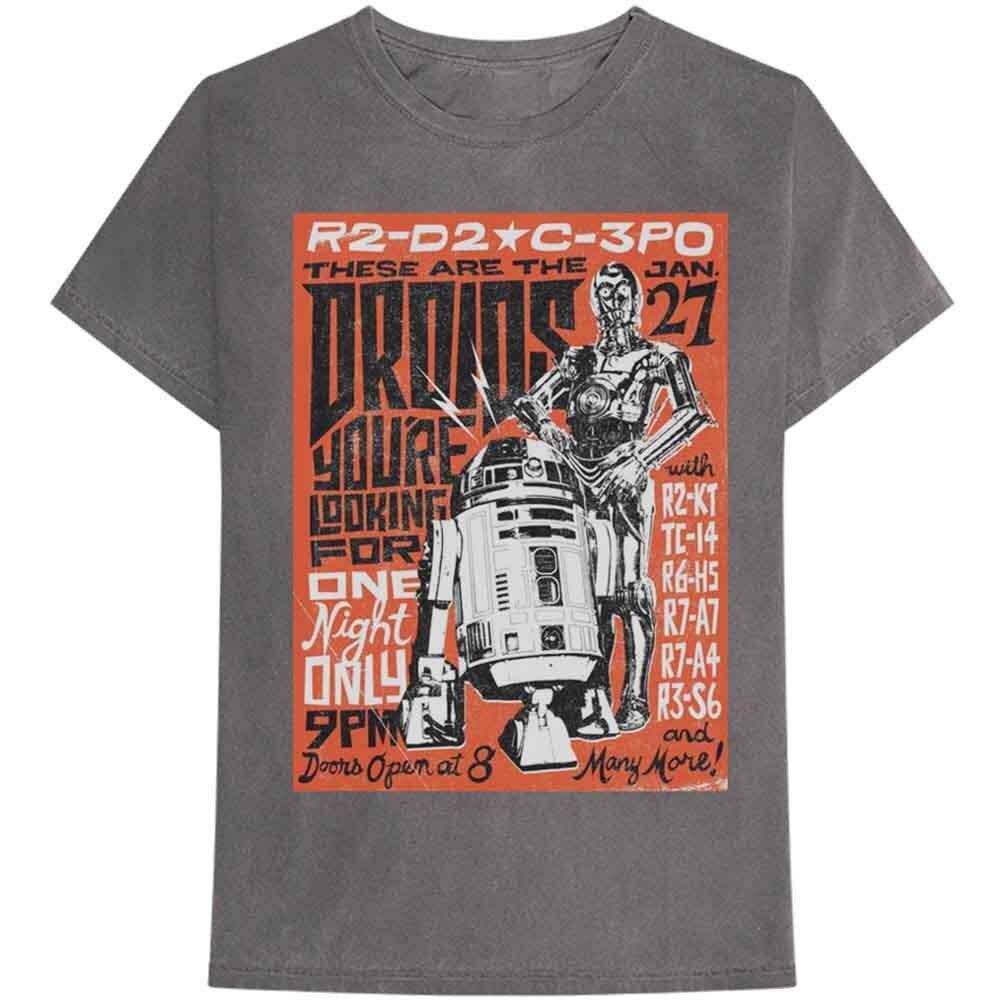 Star Wars Droids Rock T-Shirt Grey New Unisex T-Shirt XXL