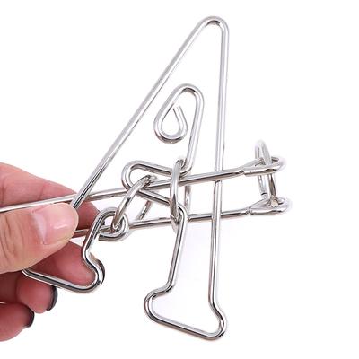 Challenging Metal Letter A Ring Puzzle Brain Teaser Game For Adults Kids