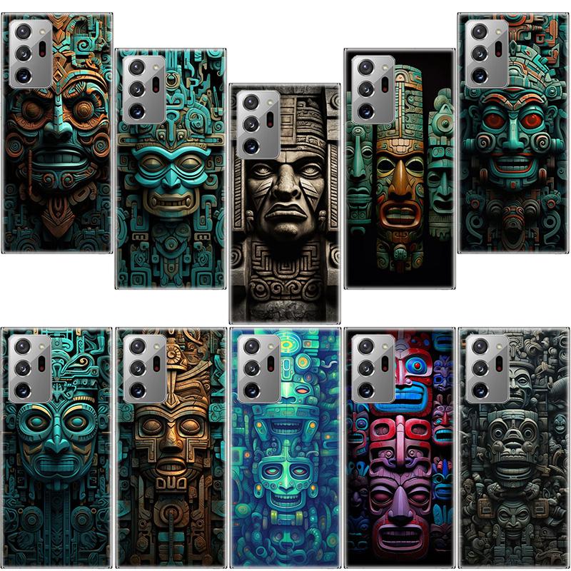 Aztec Maya Stone Phone Case For Samsung Galaxy S25 Edge S24 S23 FE S22 S26 Ultra S21 S20 S10 Plus Capa Soft