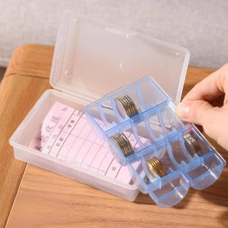 1 Stück Multifunktionale Münzaufbewahrungsbox mit blauem oder schwarzem Innenfach zur Organisation von Sammlermünzen Haushalts- und Büroaccessoire