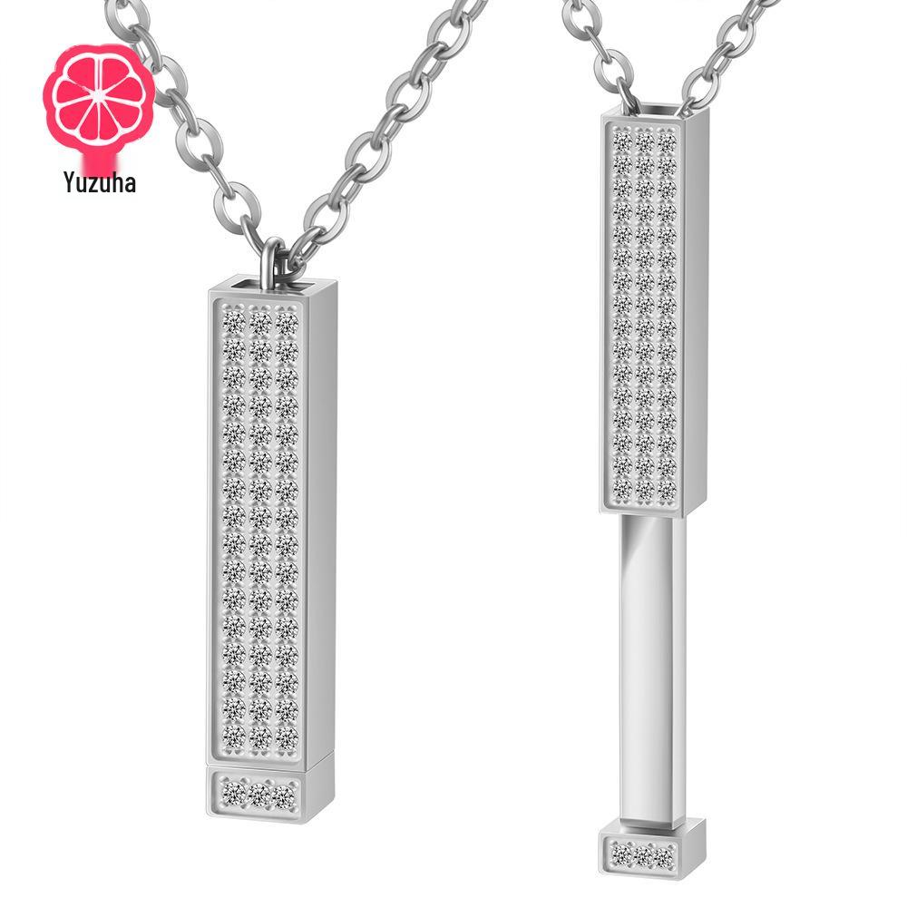 

Ожерелье из нержавеющей стали с фианитами в виде матрешки с бриллиантовой выдвижной палочкой с надписью «Я ЛЮБЛЮ ТЕБЯ» - Рождественский подарок Blank No Engraving