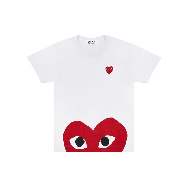Comme Des Garcons Play Red Half Heart T shirt AZ-T034-051-1