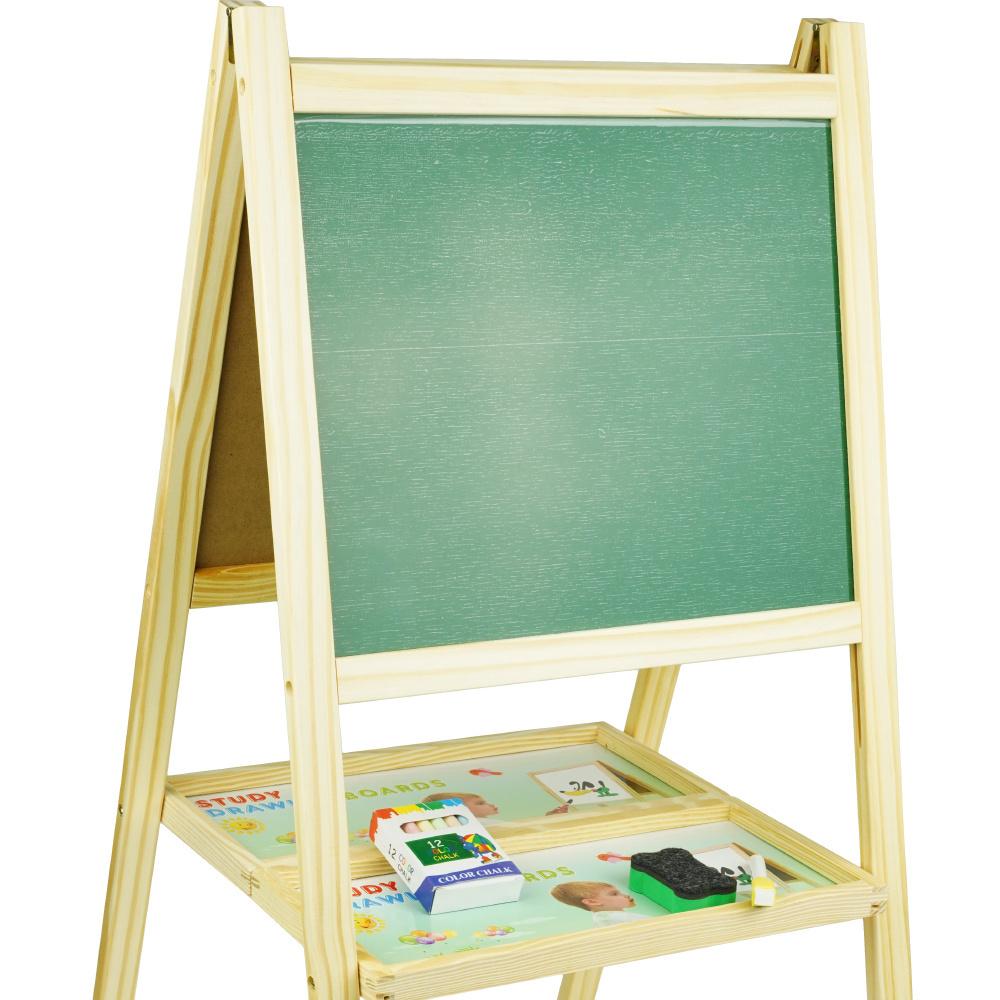 Drewniana tablica magnetyczno-kredowa + puzzle drewniane magnetyczne zestaw