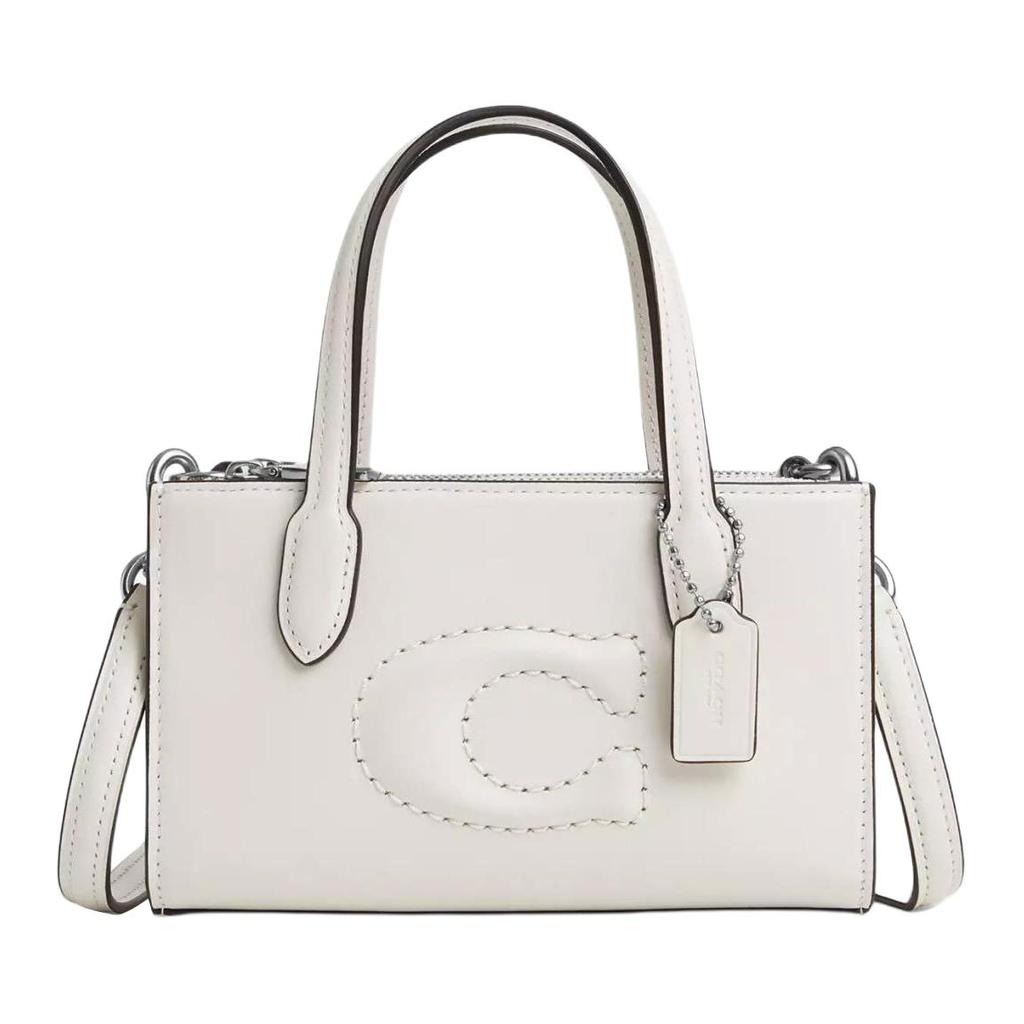 Coach Bolso cruzado Nina 17 con logo monocromático y cierre magnético para mujer Bolsos de mano Plateado Blanco CT804-SVHA