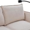 Modern double-sofa small fabric sofa armchair with storage side pockets and adjustable phone stand