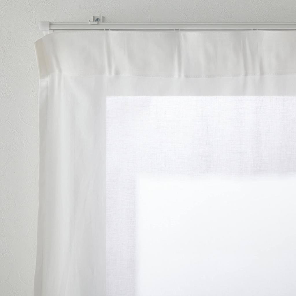 MUJI Cotton Voile Width 100 X Length 12085263 Non-Pleated Curtains, Off-White, 103cm,