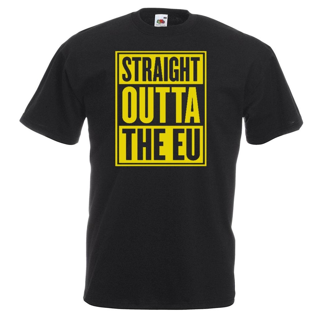 Unisex Black Straight Outta The Eu Brexit Europe Funny Spoof TShirt