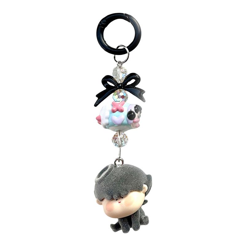 Christmas Labubu Kawaii Particles Keychain Bag Cell Phone Charm Key Chain Christmas Gift Cute Plush Charm