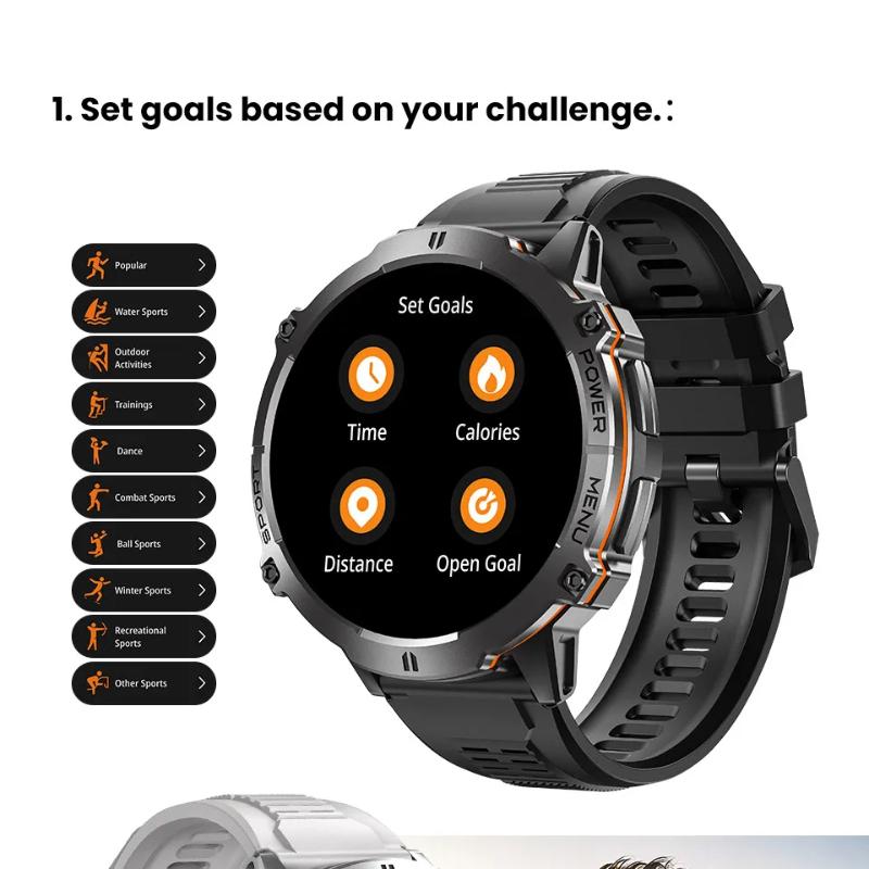 2025 NEW Outdoor Military GPS Smartwatch Men 1.73"HD Screen Compass 1000MAH Heart Rate BT Call 10M Waterproof Watch for HUAWEI