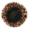 Women's Leopard Print Fleece Bucket Hat with Warm Wide Brim Vintage European American Style,Suitable for Everyday,Commute,Outing