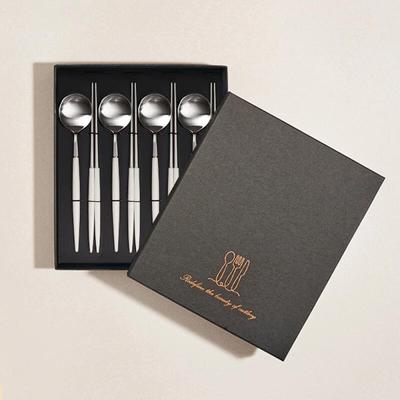 Bogen Eiffel Cutlery Set 8P Satin (White) 4-Person Gift Set
