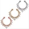 Fashion Women Rhinestone Inlaid Nose Ring Clip Hoop Piercing Body Jewelries