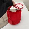 Fashion new bucket bag women's niche Korean version versatile shoulder bag retro commuter suede handbag