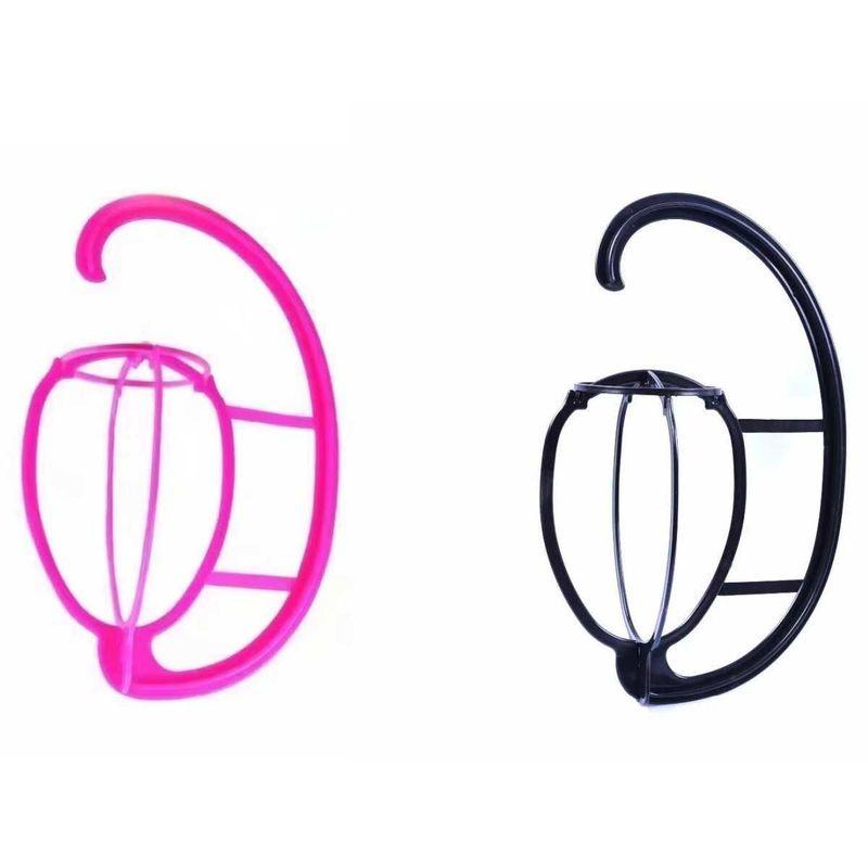 

Wig Bracket Head Model Special Storage Display Wig Hat Support Cos Hanging Drying Wig Portable Wig special [storage rack] Pink + Black